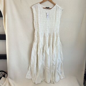J Crew Maude dress in drapey viscose twill Womens Large Ivory White